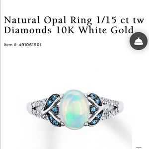 Natural Opal White Gold Ring | White Gold
